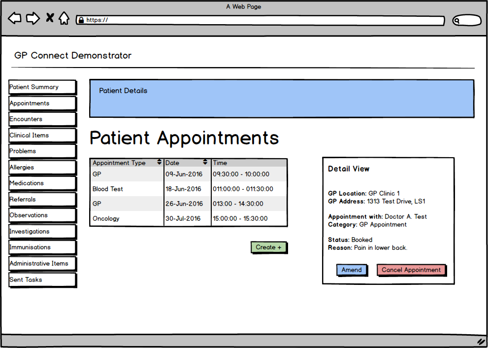 Retrieve a patient's appointments
